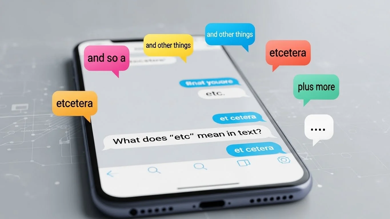 what does etc mean in text