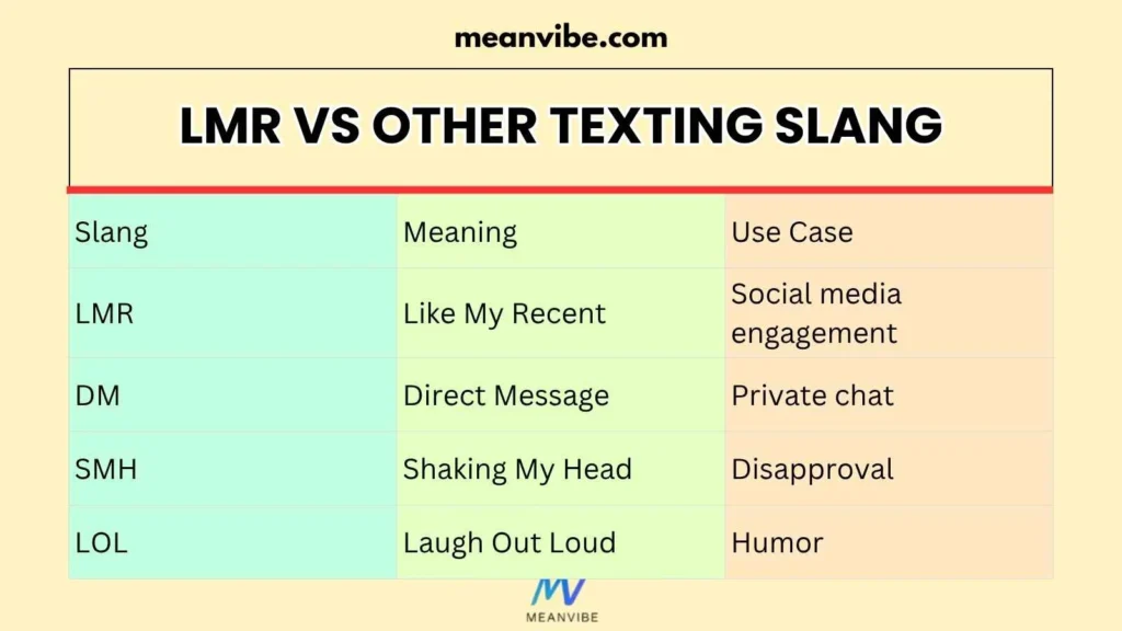 LMR vs Other Texting Slang