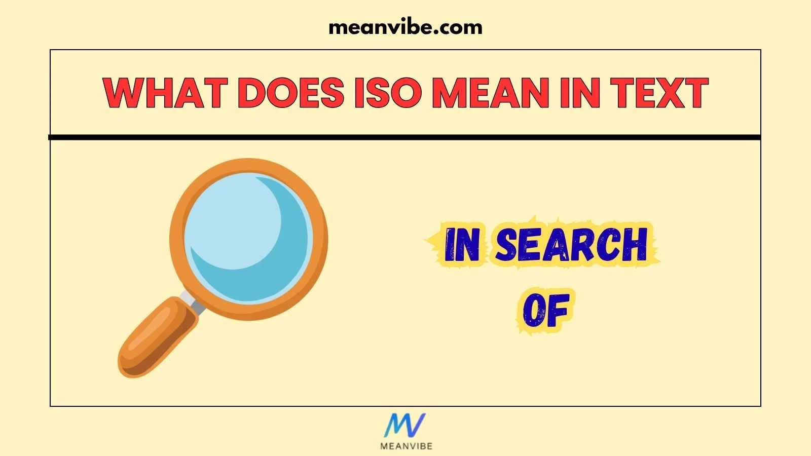 What Does ISO Mean in Text